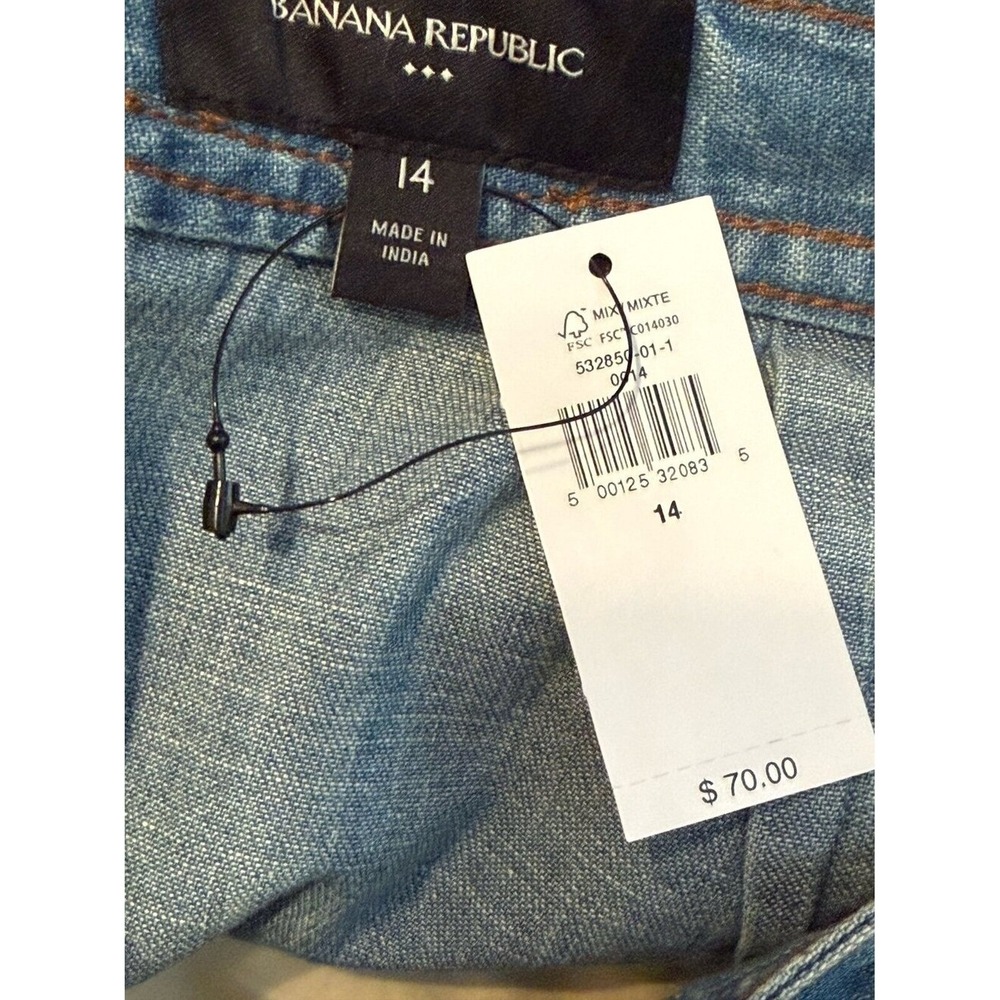 NWT Banana Republic Denim Skirt Women's Size 14 Light Wash Utility Pockets - Picture 4 of 4